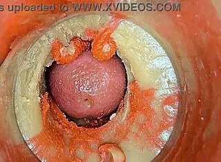 Monster cock makes tight pussy squirt huge creampie closeup