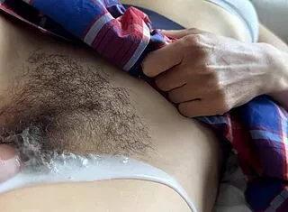 stepdad rips skirt off hairy asian teen 18+ pussy for closeup creampie fuck