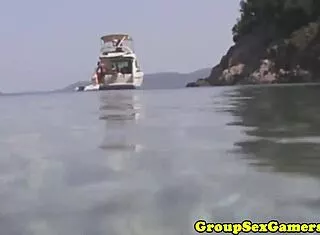 damn, these beach babes sucking cocks before massive facials outdoors!