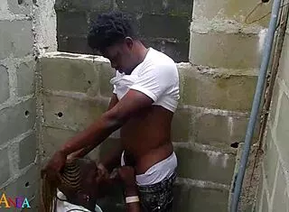 intimate moments unfold in uncompleted building
