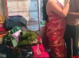 Indian Wife in Saree Fucks Husband Hard at Home Webcam Cum