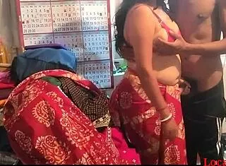 Indian Wife in Saree Fucks Husband Hard at Home Webcam Cum