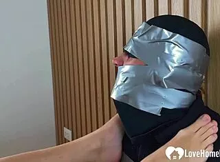 after workout i tie him up and make him sniff my sweaty bare feet