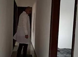 blind woman arrives for intense gynecologist desk exam