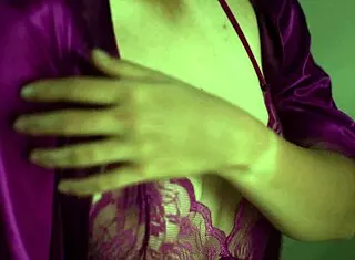 hey, big ass indian girl strokes in purple satin