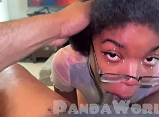dark ebony deepthroats bbc with blonde slut in mmff spitfest