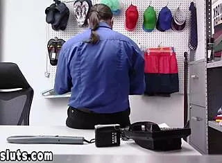 Dirty cop, gonna stretch this shy teen's shaved pussy with my monster cock?