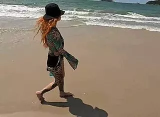 Hot orgy on deserted beach with naughty girls sucking cocks doggystyle