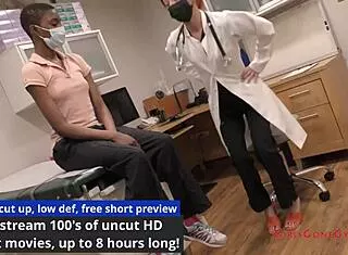 The perverted podiatrist tickles bare feet of nurse jewel