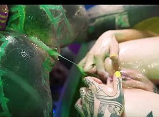 three tattooed lesbians gape asses prolapse swap cum first anal creampie fart