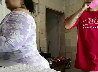 Wanna see my stepson fuck me hard in the kitchen alone?