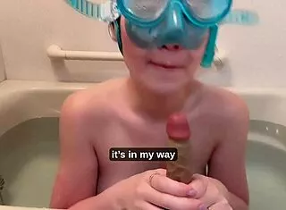 Minami Sally's wild underwater snorkel tits challenge 💦👙