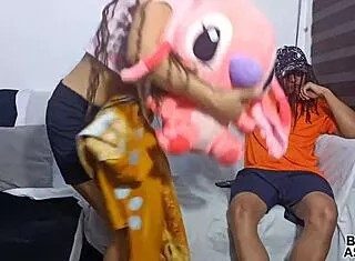 whoa papi's cock feels so good on sofa but stepmom almost caught us 😏🍆