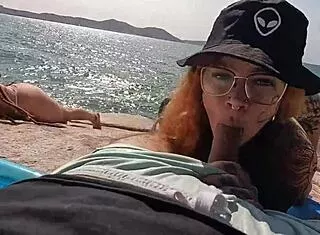 Hot orgy on deserted beach with naughty girls sucking cocks doggystyle