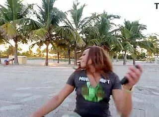 Sexy ebony slut deepthroats huge cock public bathroom key biscayne cum