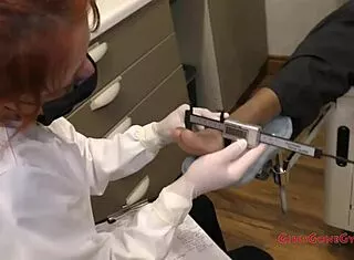 The perverted podiatrist tickles bare feet of nurse jewel