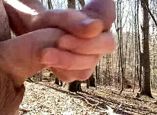i'm out in the forest flashing my hairy pussy for voyeur orgasm fun homemade style