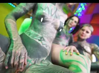 three tattooed lesbians gape asses prolapse swap cum first anal creampie fart