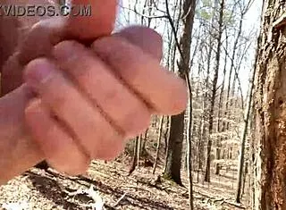 i'm out in the forest flashing my hairy pussy for voyeur orgasm fun homemade style