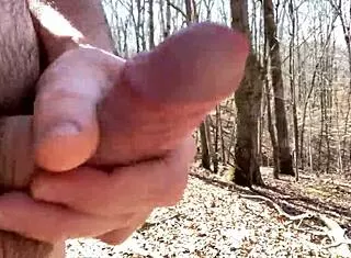 i'm out in the forest flashing my hairy pussy for voyeur orgasm fun homemade style