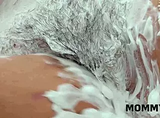 Mommy Shaves Pussy Then Fucks Stepson in Steamy Bathroom!