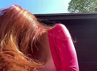 italian milf artemisia LOVE'S long hair FETISH outdoors solo