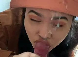 Amateur couples deepthroat suck blowjobs ending in cum facials compilation