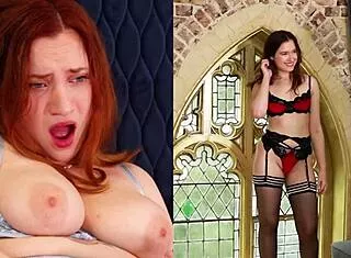 redhead latex slut JOI footjob makes you explode!!