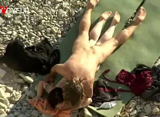 beach voyeur fresh sperm sunblock on ass!