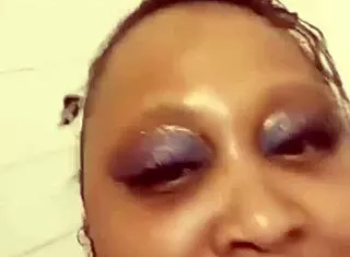 Cheating Ebony BBW Thot Teases in Shower!