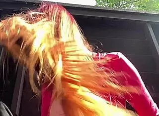 italian milf artemisia LOVE'S long hair FETISH outdoors solo