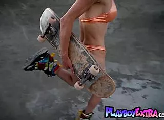 petite italian skater noel leon bares MASSIVE boobs outdoors