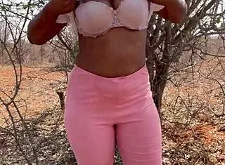 ever hooked up outdoors with a big cocked ebony in the forest?