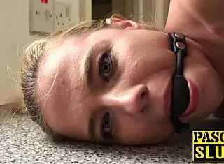 gag balled british bitch bound rough facefucked