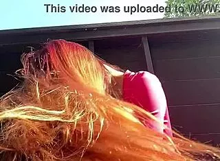 italian milf artemisia LOVE'S long hair FETISH outdoors solo