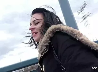 Young marie from berlin fucked hard in street casting cash deal