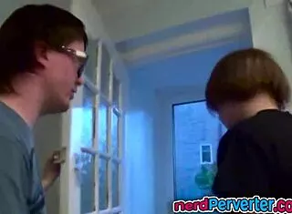 busty british redhead nerd bitch slurps cock hard in casting interview