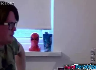 busty british redhead nerd bitch slurps cock hard in casting interview