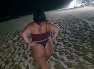 big ass pierced teen solo beach ass shake