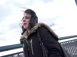 Young marie from berlin fucked hard in street casting cash deal