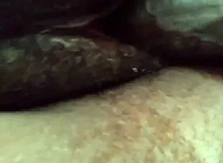 Hairy ebony milf spreads phat black pussy wide