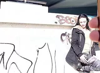 Young marie from berlin fucked hard in street casting cash deal