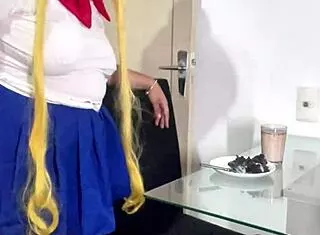 Chubby Sailor Moon Rips Naughty Farts In Skirt