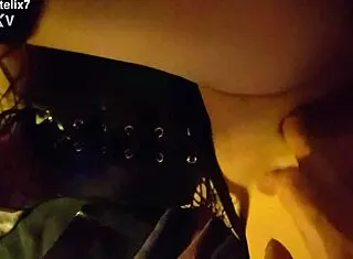 petite french punk slut shows off lingerie in exhibitionist masturbation