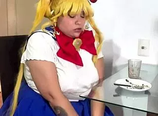 Chubby Sailor Moon Rips Naughty Farts In Skirt