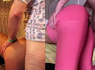 whoa check this split screen filipina doggystyle creampie pounding compilation