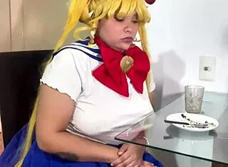 Chubby Sailor Moon Rips Naughty Farts In Skirt