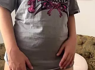 cute skinny teen 18yo dildo fucks wet shaved pussy moaning