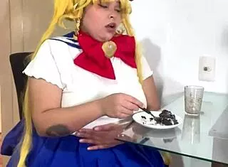 Chubby Sailor Moon Rips Naughty Farts In Skirt