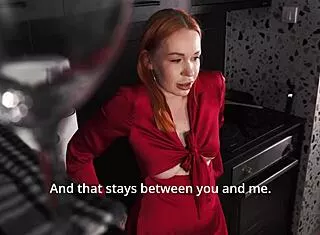Stepmom skips cooking food for hungry son's blowjob